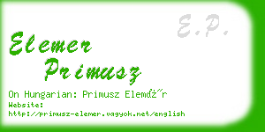 elemer primusz business card